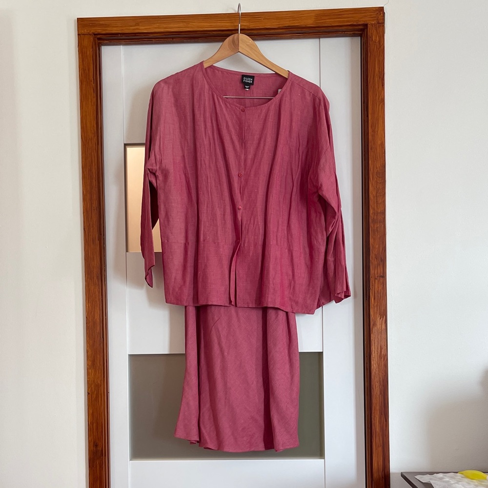 Eileen Fisher Rose Button-Up Ensemble